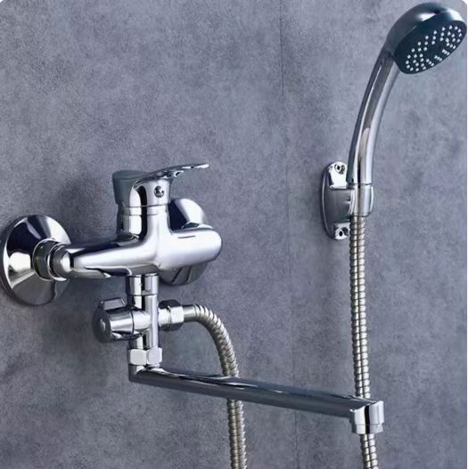 Foreign trade triple Russian Central Asian bathtub suit faucet extension tube rotatable shower suit faucet Foreign trade triple Russian Central Asian bathtub suit faucet extension tube rotatable shower suit faucet