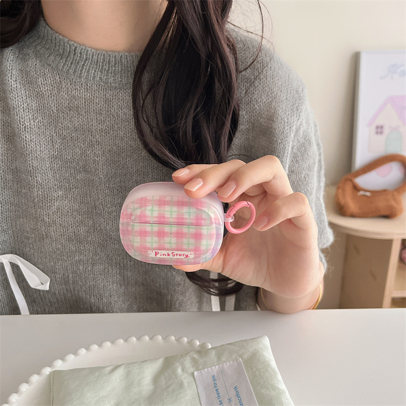 韓風insは色の格子縞にぶつかってAirpods4/3イヤホンの保護ケースを適用します。|undefined