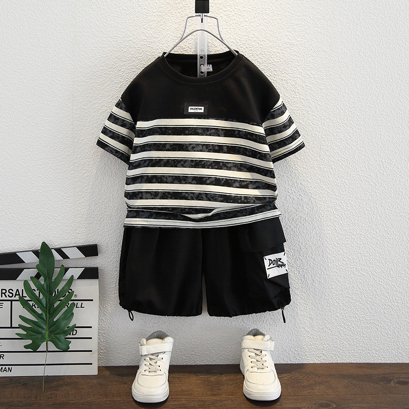 7979 ropa de verano para niños 2024 nuevo traje delgado de manga corta ropa para niños de moda de verano ropa para niños de media manga para niños