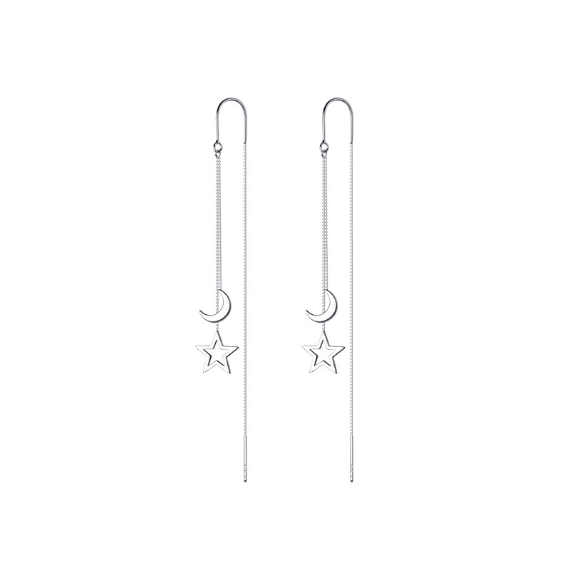 Star, Moon Pattern Women'S Gender Plating Design 1 Pair Streetwear Star Moon Plating Metal Earrings