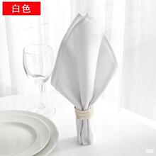 跨境货源酒店纯棉白色餐巾布西餐厅全棉餐布席巾杯布鸡尾酒口布