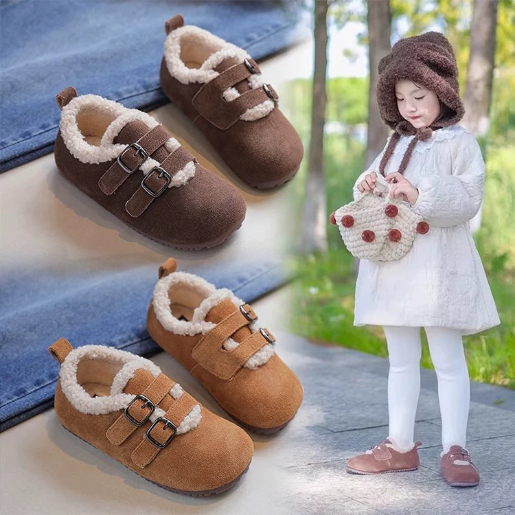 Birken обувь для девочек Корейская версия осень-зима новые детские ретро кожаные туфли для мальчиков одиночные ботинки детские ботинки на мягкой подошве