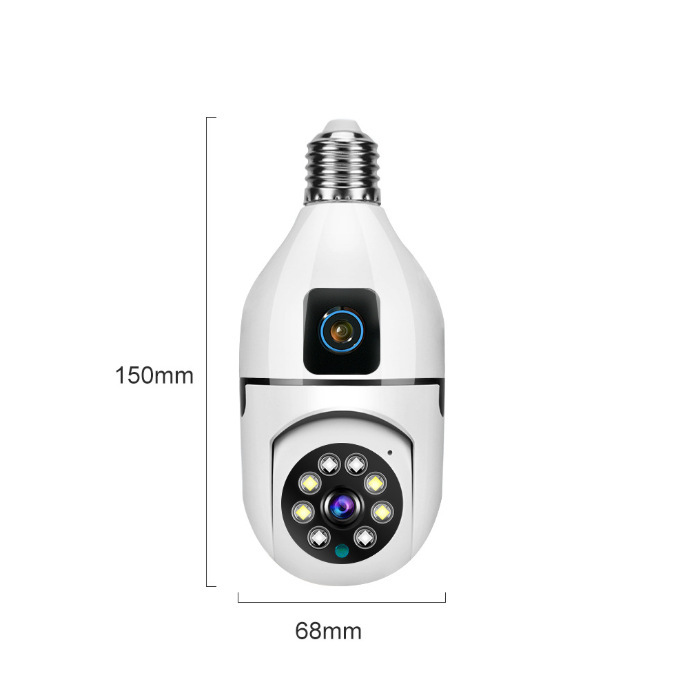 Cámara de vigilancia de alta definición de fábrica de fuente transfronteriza E27 WiFi doble luz cámara de lámpara interior de visión nocturna a todo color