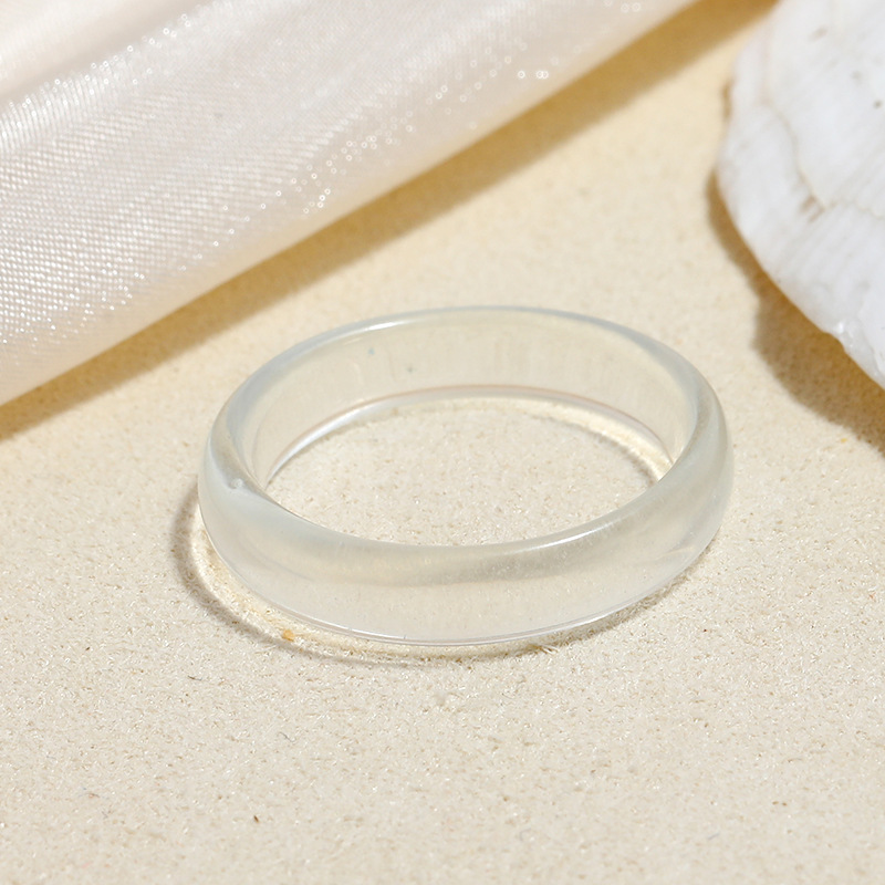 Simple Style Acrylic Acetate Jelly Color Simple Plain Ring Set display picture 5