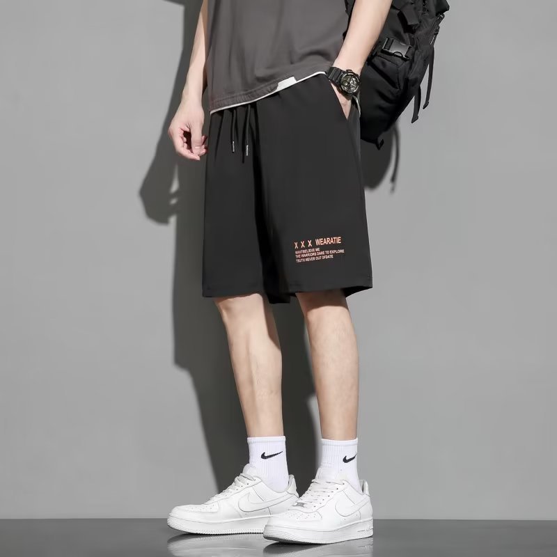 Moda recta verano moda juvenil moda marca hombres Pantalones deportivos elegantes pantalones casuales ins pantalones cortos rectos