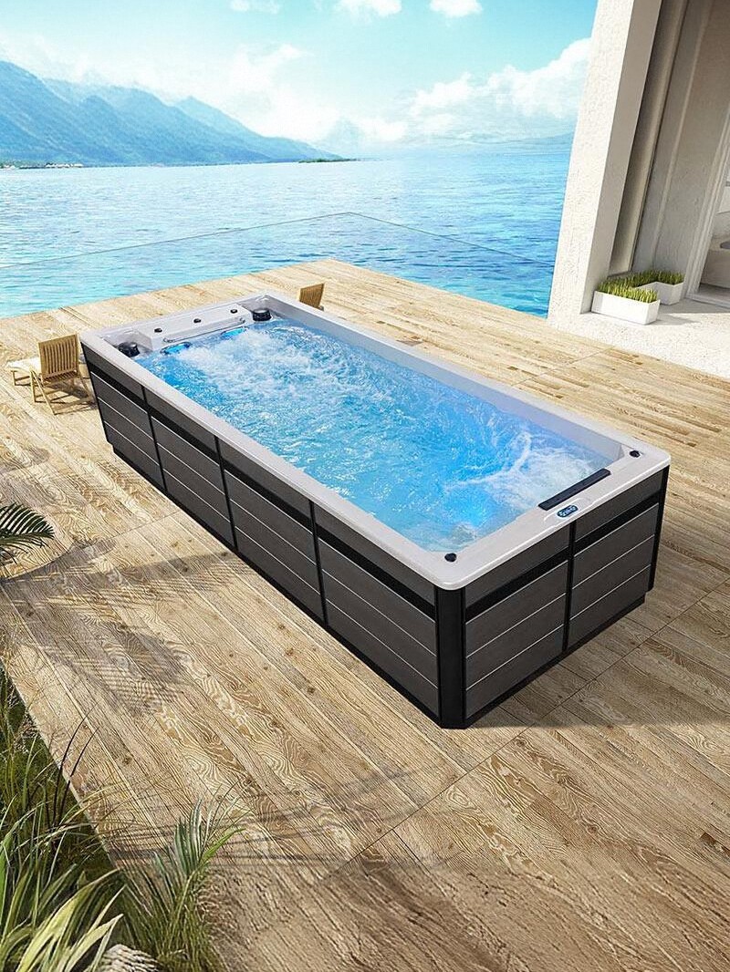 KEREKANG 3.8m villa piscina térmica inteligente piscina de surf pequeño todo en uno contracorriente piscina familiar