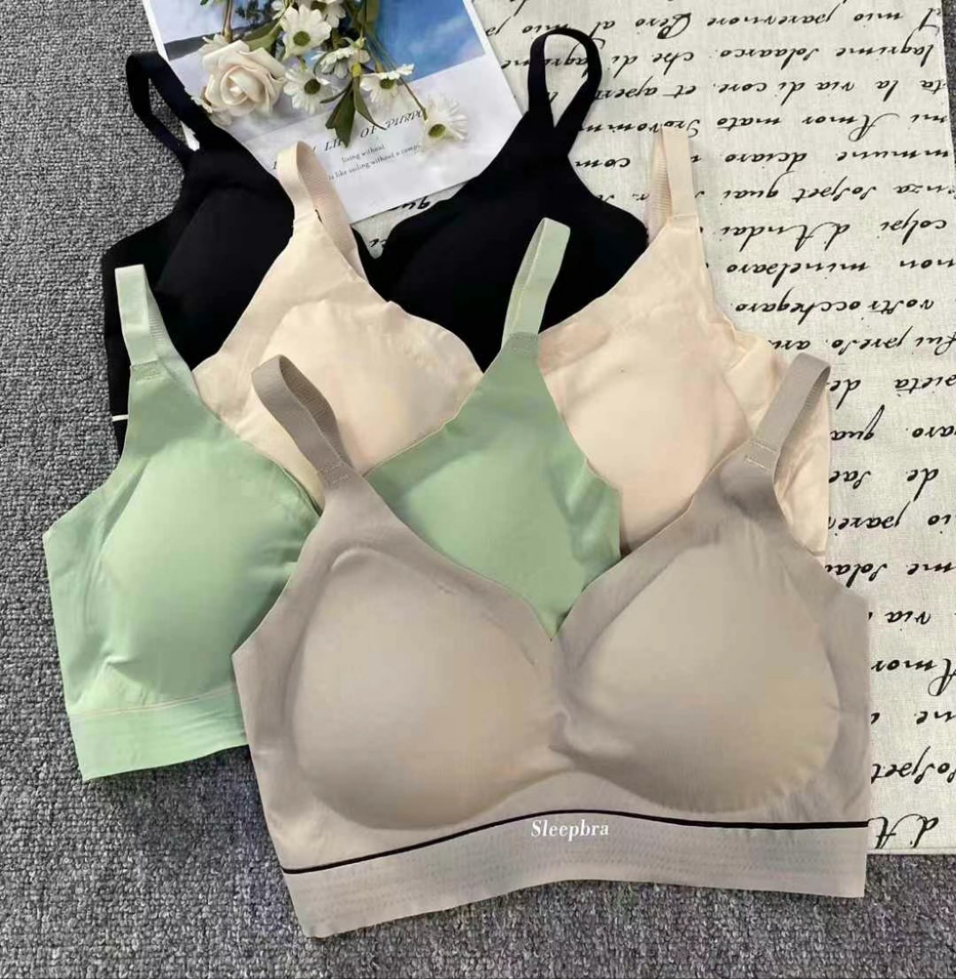 Inventario de bajo precio sin aros ropa interior de látex para mujer, sueño cómodo, deporte, espalda hermosa, correa fina para el hombro, sujetador que no deja marcas, pecho para mujer