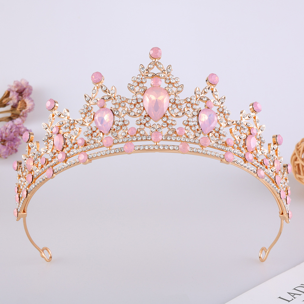 結婚式の髪型の頭飾り水晶花嫁の頭飾り王冠カラー冠結婚式の髪バンド誕生日の頭バンド王女卸売り