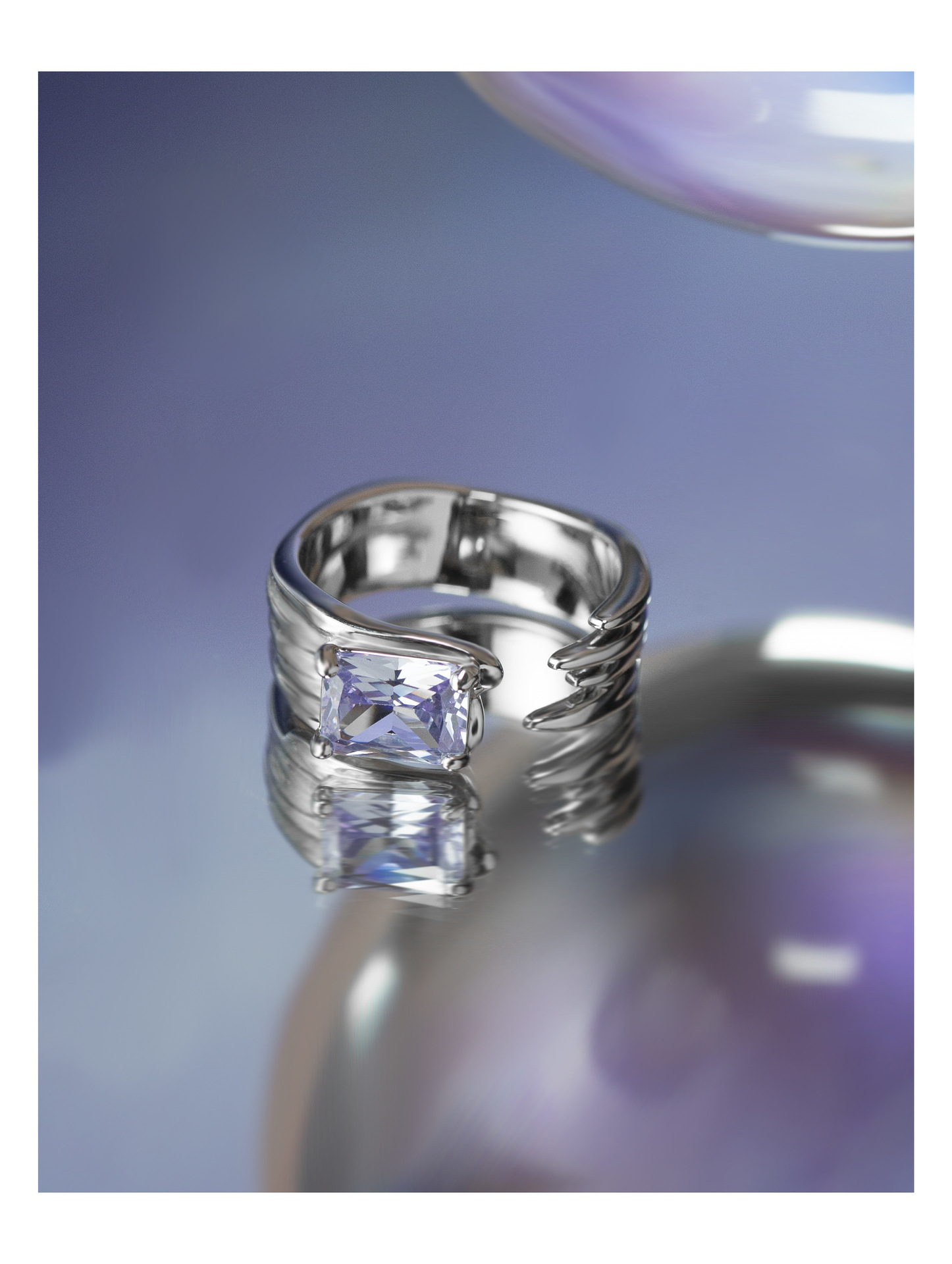 Fashion Geometric Copper Plating Zircon Open Ring