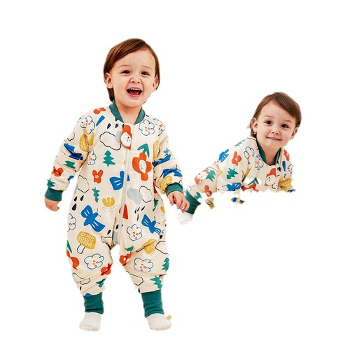 Wilberu Baby Large Space Sleeping Bag Autumn and Winter Newborn Baby Cotton Sleeping Bag Children's Anti-Kick Quilt Children's Thick Style