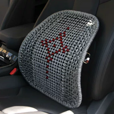 Protection Car Cushion, Backrest Cushion, Waist support - thick-hand-knitted-ball-chinese-knot-gray