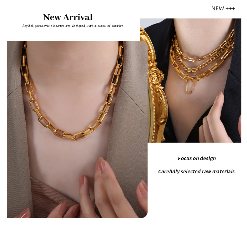 11g Weight 0.03µm-0.05µm Gold Plating Thickness PVD Coated Gold Plating Process 18K Real Gold Plated, Real Gold Plated Plating Material Bracelets, Necklace Classification Necklace + Jewelry Quantity Daily, Street Occasion 304 Stainless Steel Material Solid Color Pattern Unisex Gender Hip-Hop, Simple Style Style Waterproof Non Tarnish, Plating Craft PVD Coated Real Gold Plated 18K Gold Solid Color Titanium Steel Hip-Hop Simple Style Waterproof Non Tarnish Bracelets Necklace 4