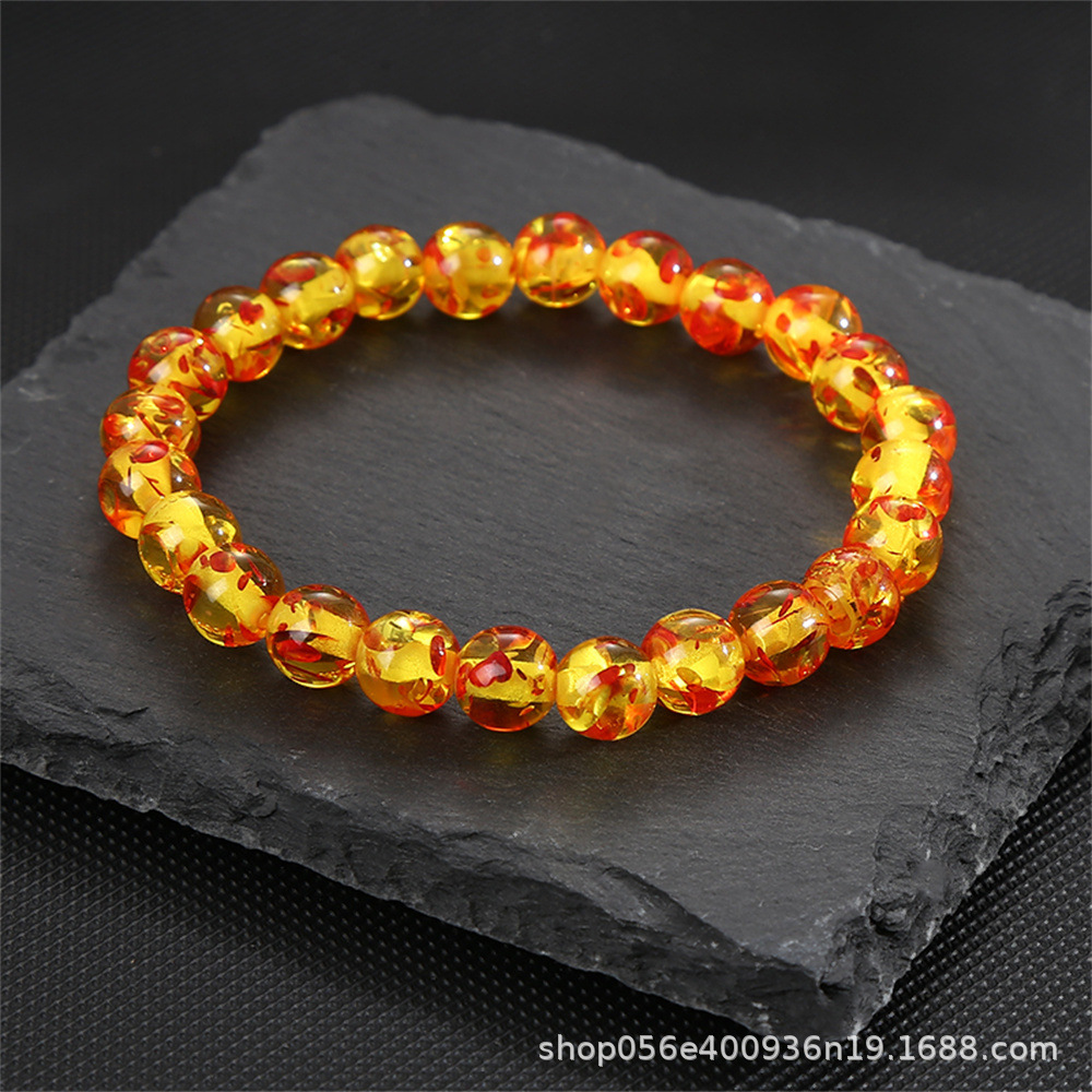 Moda simple 8mm pulsera de piedra de ágata natural alta sensación de mano de cristal cuentas pulsera comercio exterior al por mayor damas