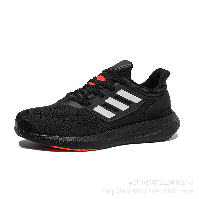 Hombres y mujeres de tres barras simples zapatos de correr de malla transpirable cómodos amortiguación desgaste zapatos deportivos casuales