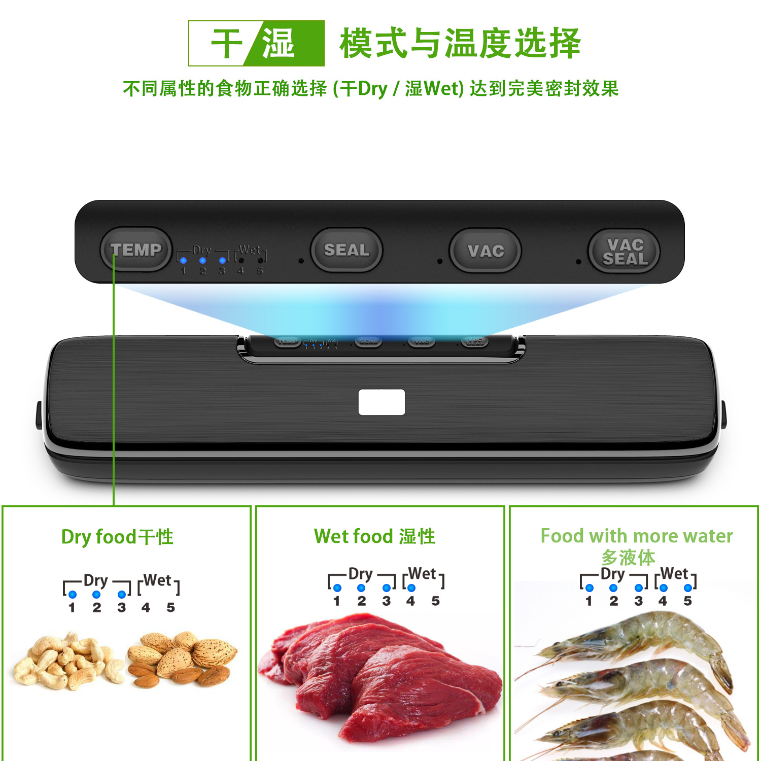 Máquina de sellado al vacío para el hogar transfronterizo máquina de sellado de mantenimiento fresco de cocina máquina de envasado al vacío de alimentos pequeños húmedos y secos
