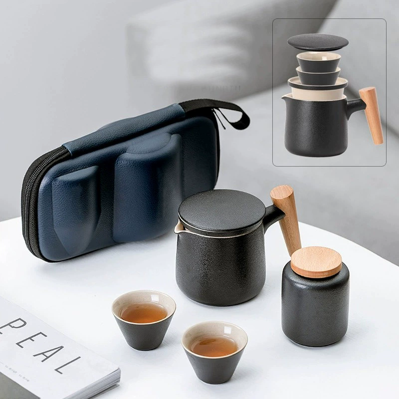 Handheld tea set for traveling, travel teapot, tea cup