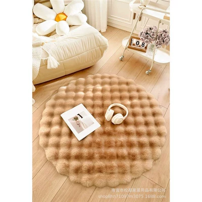 Living Room Coffee Table Dressing – Car Carpet - khaki-diameter-30cm-round