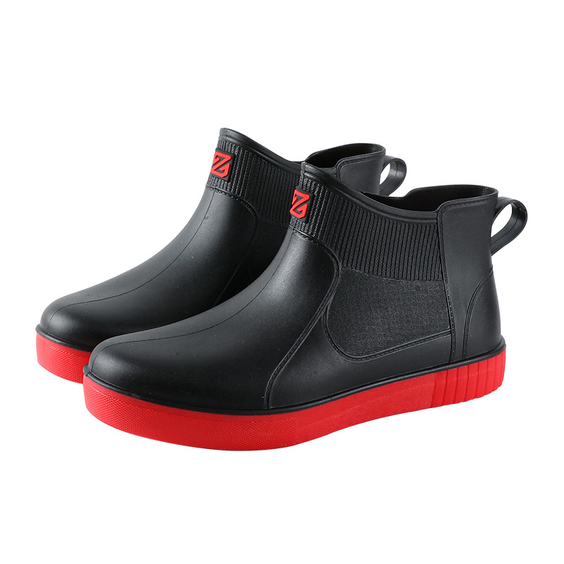 2024 nuevas Botas de lluvia zapatos de goma para hombres Botas de lluvia a media pantorrilla Cocina para llevar zapatos de agua de moda Zapatos de pesca para hombres zapatos de trabajo moda
