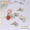 Resin for manicure with bow, stone inlay, crystal, three dimensional bow tie for nails, internet celebrity, ankylosaurus
