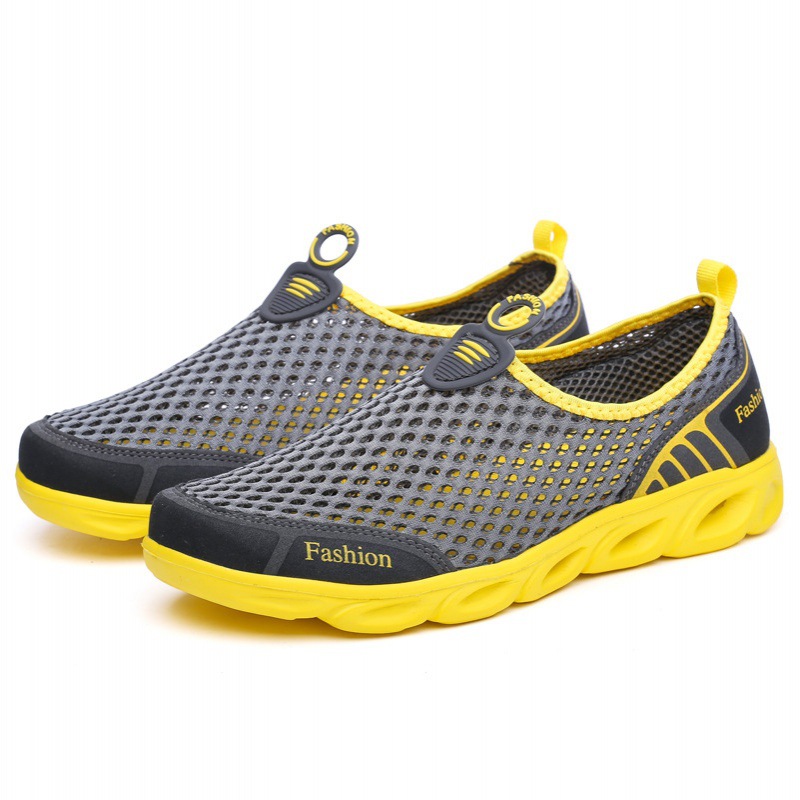 Cross-border plus size Summer Men's Shoes Slip-on Mesh Lovers sneaker Wading Casual Shoes Foreign Trade All-match Shoes