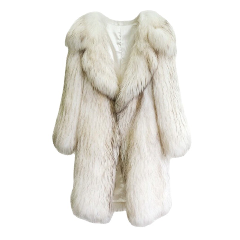 Women's Clothing fur coat women's long fur suit collar fur coat loose casual windbreaker_voghion.com
