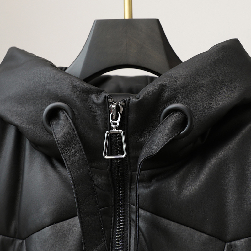 Women's Clothing leather down jacket white duck down autumn and winter new style Haining fur coat thickened warm and high end_voghion.com