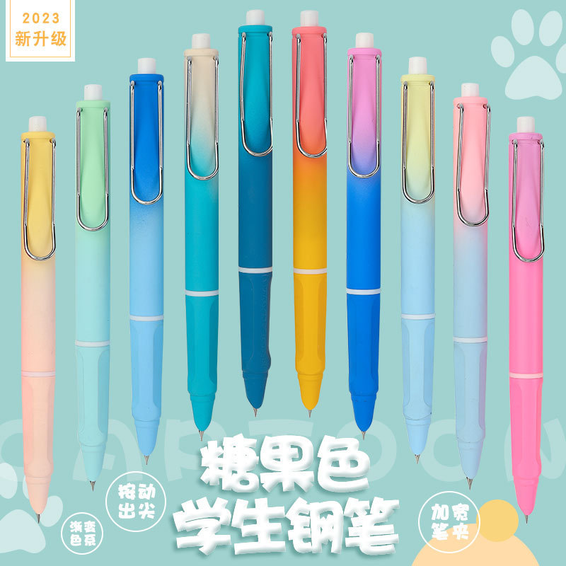 Wholesale Retractable Fountain Pens for Students, High-Quality, Suitable for Third-Grade Girls, Handwriting Practice, Press-Type Fountain Pens Wholesale Retractable Fountain Pens for Students, High-Quality, Suitable for Third-Grade Girls, Handwriting Practice, Press-Type Fountain Pens