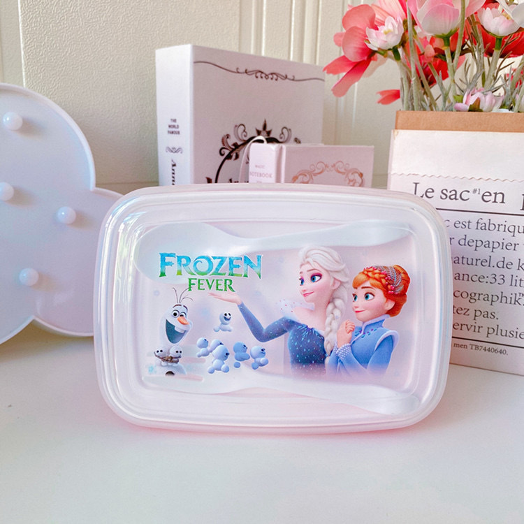 Caja de almuerzo de pescado feo de dibujos animados caja de almuerzo de estudiante de doble rejilla caja de almuerzo anti-desbordamiento vajilla de estilo japonés con arroz