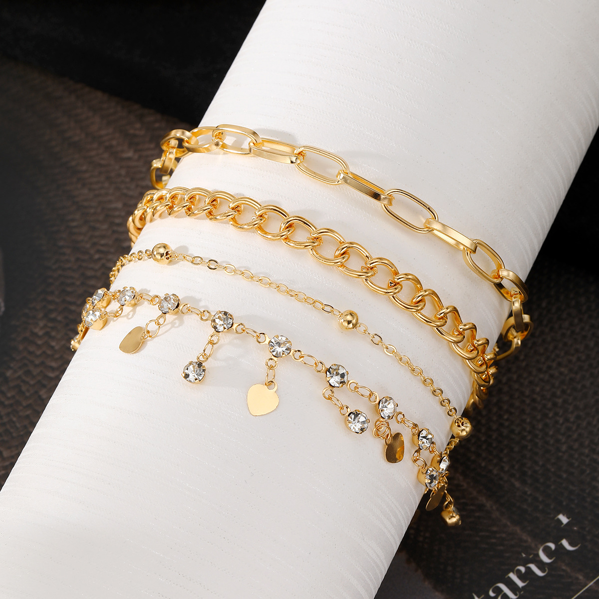 20g Weight Anklet Classification 1 Set Quantity Beach, Bar Occasion Alloy Material Heart Shape Pattern Women's Gender Hawaiian, Vacation Style Wholesale Jewelry Hawaiian Vacation Heart Shape Alloy Anklet 4