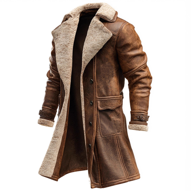 In-Stock Cross-Border European Size Men's Vintage Brown Suede Coat Jacket Men's Autumn and Winter Warm Men's Jacket In-Stock Cross-Border European Size Men's Vintage Brown Suede Coat Jacket Men's Autumn and Winter Warm Men's Jacket