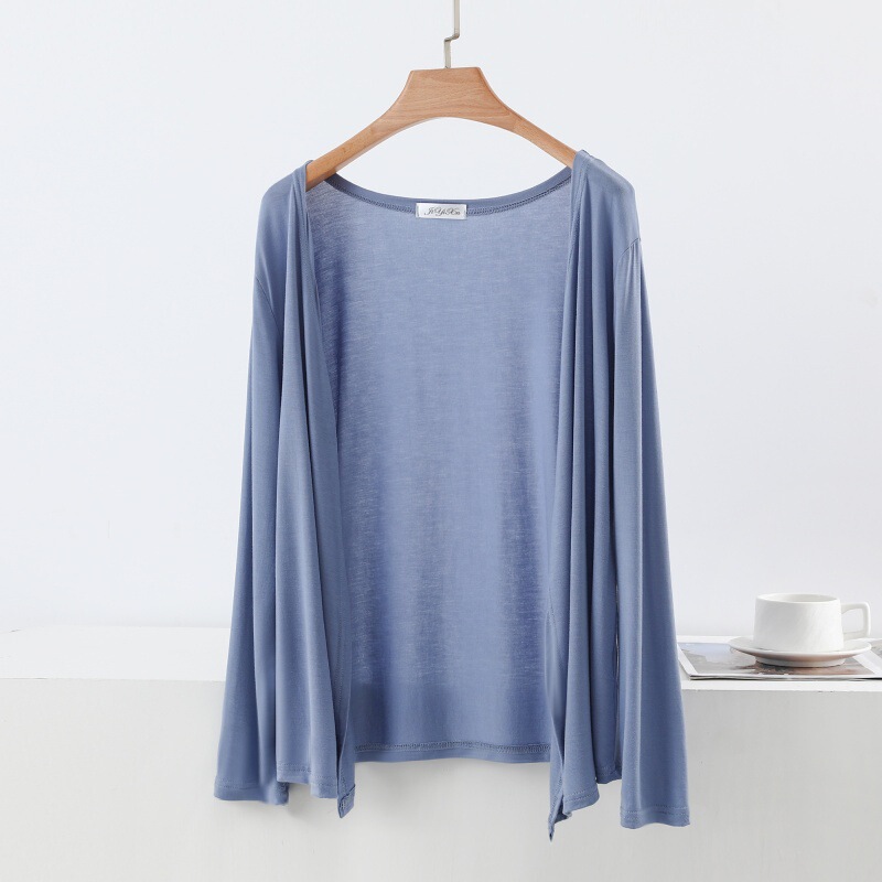 Modal Long-Sleeved Cardigan for Women, Summer Thin Sun Protection Clothing, Large Size Loose Casual Jacket, Air-Conditioning Shirt, Cross-Border Modal Long-Sleeved Cardigan for Women, Summer Thin Sun Protection Clothing, Large Size Loose Casual Jacket, Air-Conditioning Shirt, Cross-Border
