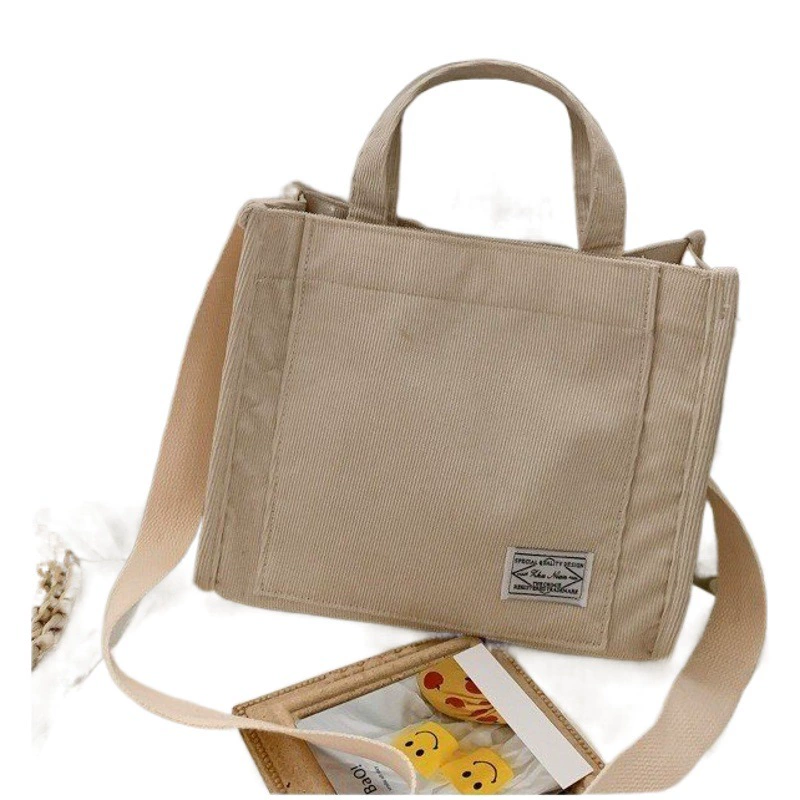 Новинка 2025, вельветовая холщовая сумка, женская сумка через плечо, маленькая квадратная сумка в корейском стиле, дропшиппинг