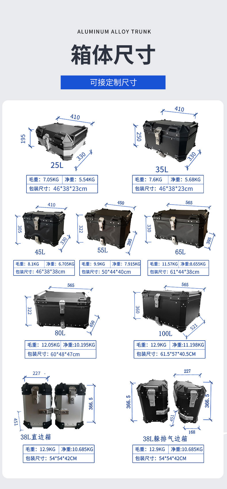 Factory Direct Sales Abs Plastic Tail Box Motorcycle Trunk Electric Scooter Storage Box Scooter Quick-Release Rear Trunk
