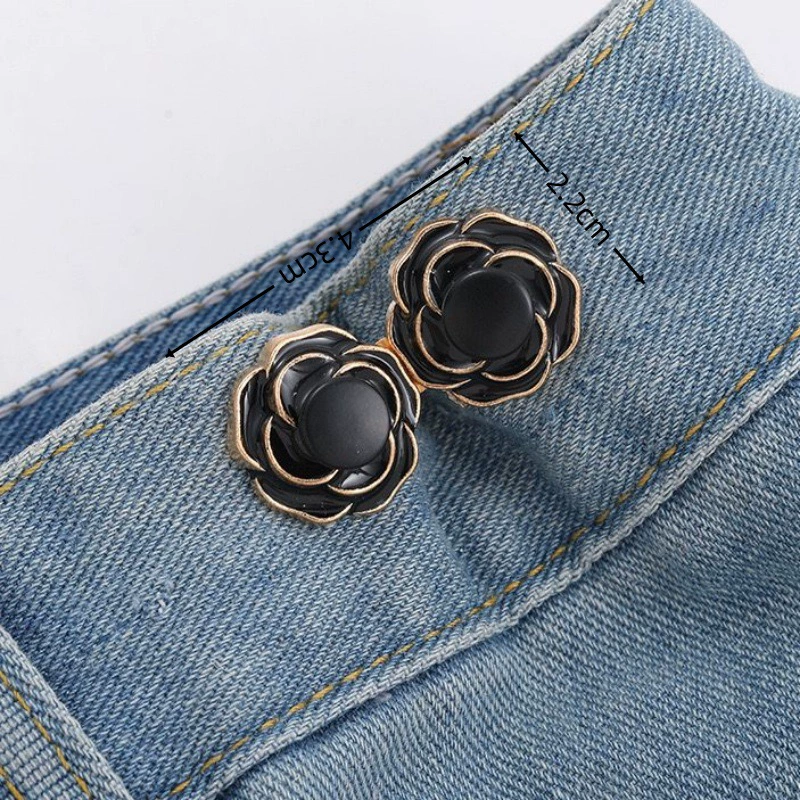 Nail-Free Removable Waist Buckle Pair, Flat-Bottom Seamless Buttons for Pants & Skirts, Assorted Designs