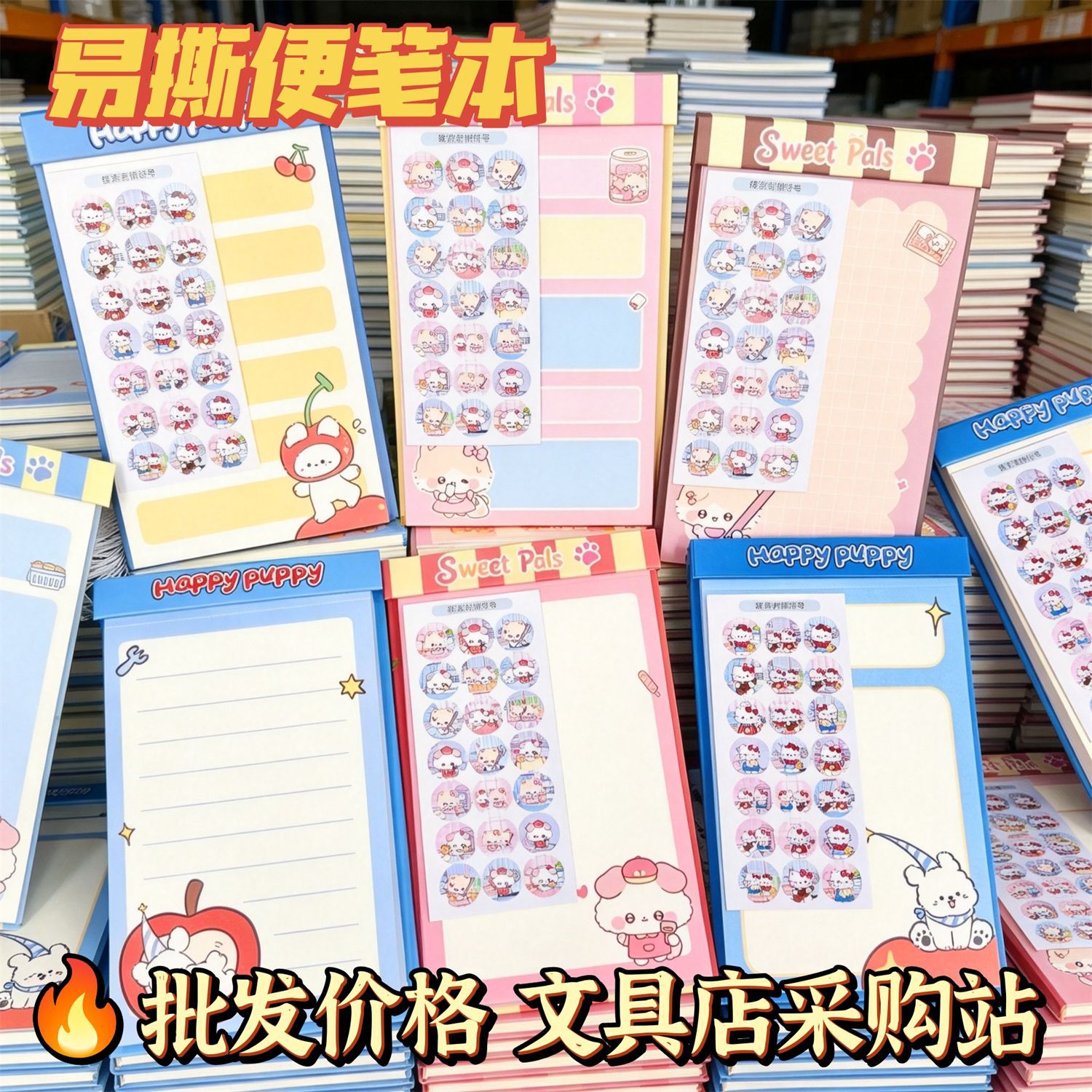 可爱萌系便签纸可撕无残留做笔记错题办公备忘神器撕取顺滑不留痕
