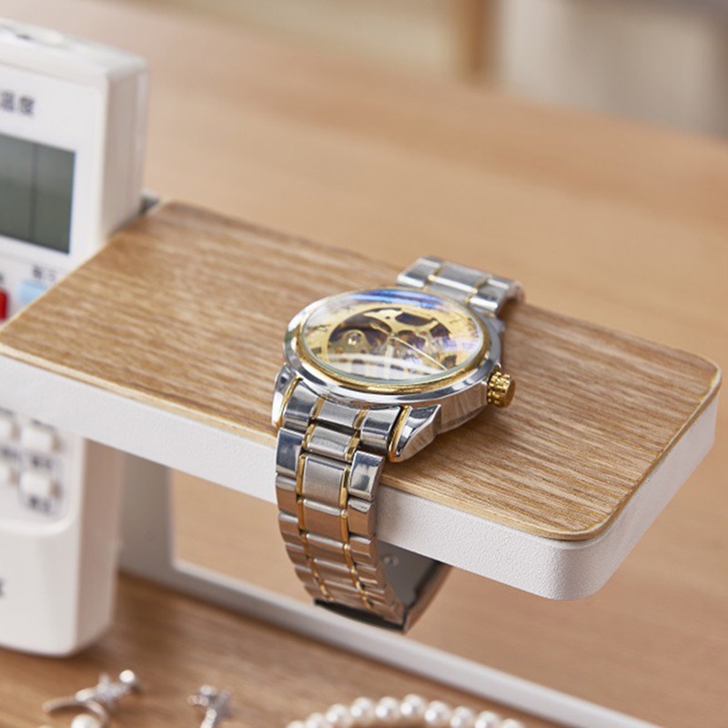 Escritorio de estilo japonés mesa de café titular reloj teléfono móvil control remoto almacenamiento rack hogar escritorio joyería organización rack al por mayor