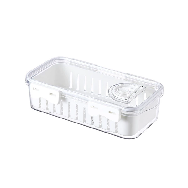 Refrigerator storage box+drain basket dwarf transparency