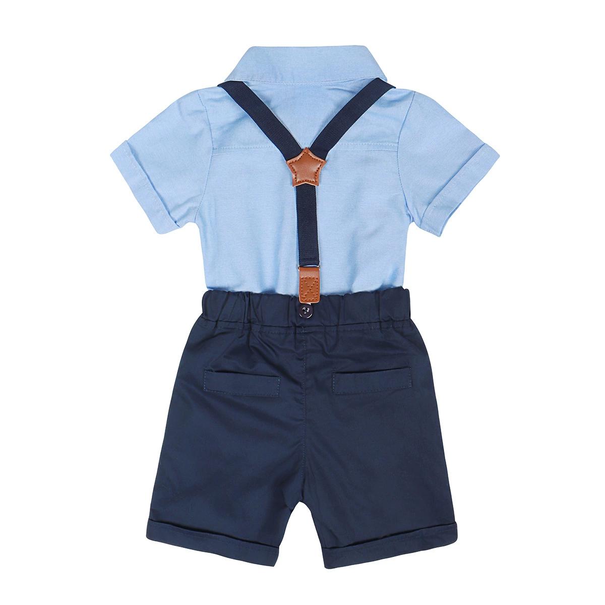 Летняя футболка для мальчиков, боди, бабочка, голубой в overall, брюки, детская одежда