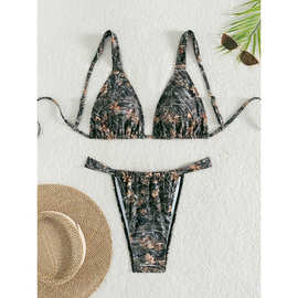 亚马逊2026新款欧美性感丁字裤比基尼泳衣女士沙滩温泉泳装bikini