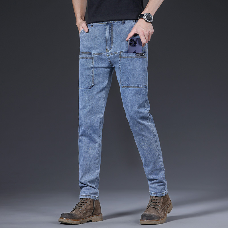 Pantalones vaqueros elásticos populares de seis bolsillos pantalones de hombre de moda de calidad simple para hombre Pantalones de hombre de Venta caliente