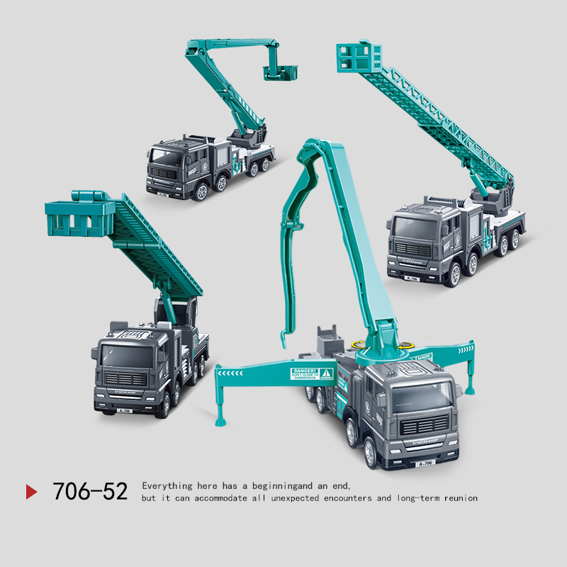 TikTok Explosions Cement Pump Truck Concrete Irrigation Toy Car Simulation Mixing Transporter Engineering Car Children's Boys