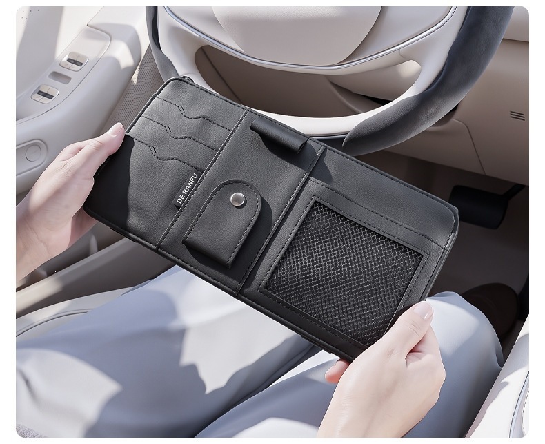 Car sun visor storage clip multifunctional in-car glasses clip card holder storage bag document holder storage case
