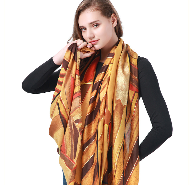 Cachecol com estampa de estampagem xale e faixa de cabelo_voghion.com