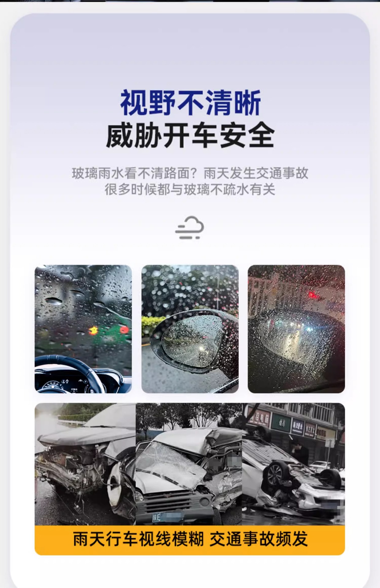 Rearview mirror car rainproof agent anti-fog winter rainy day windshield glass coating water drive spray defogging artifact
