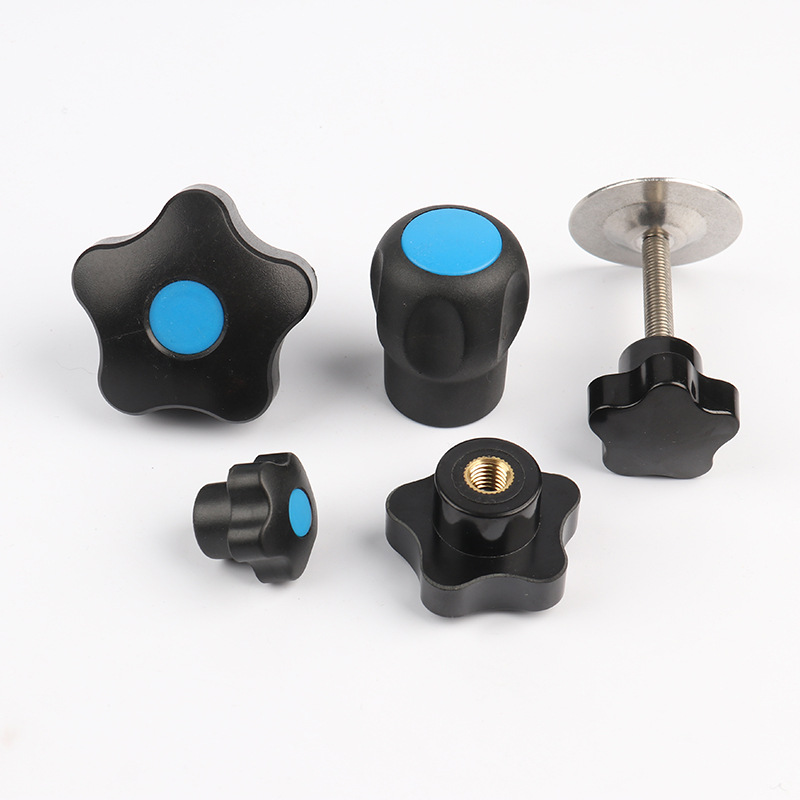 m8*40胶木旋钮七星把手批发工业机械操作件开关旋钮七星通孔把手