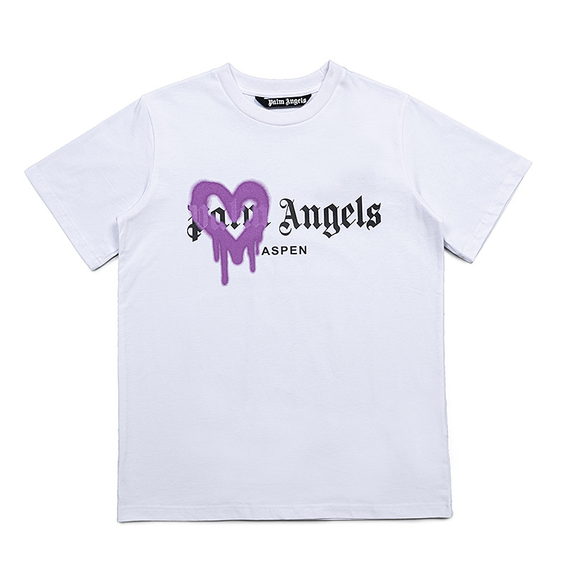 Palm Angels Aspen T-shirt Sprayed Heart White
