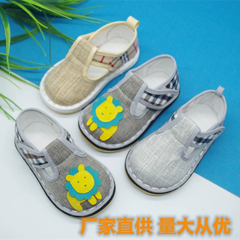 Обувь ручной работы для малышей с лазаньей, весенне-Осенняя детская нескользящая обувь для детского сада От 0 до 1 года 3 Детские весенне-осенние детские тканевые туфли для мальчиков и девочек
