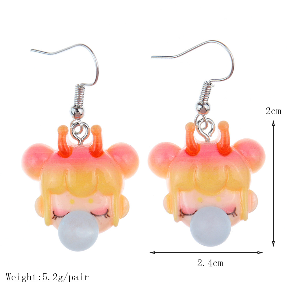 1 Pair Cute Cartoon Plastic Resin Drop Earrings display picture 3