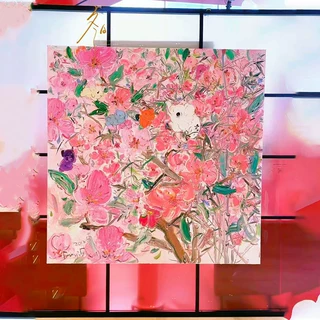 红樱织梦法式奶油风莫奈花园装饰画油画感氛围软装小众艺术挂画