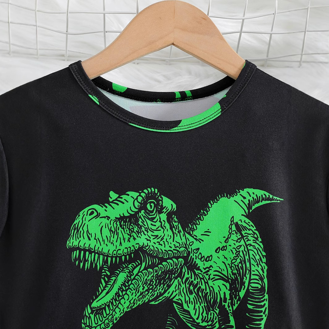 패턴 소년 가을 세트 새로운 어린이 옷 2024 긴 소매 바지 소년 편안한 캐주얼 투피스 세트